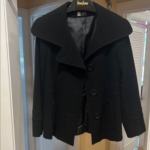 Searle Elegant Black Pea Coat